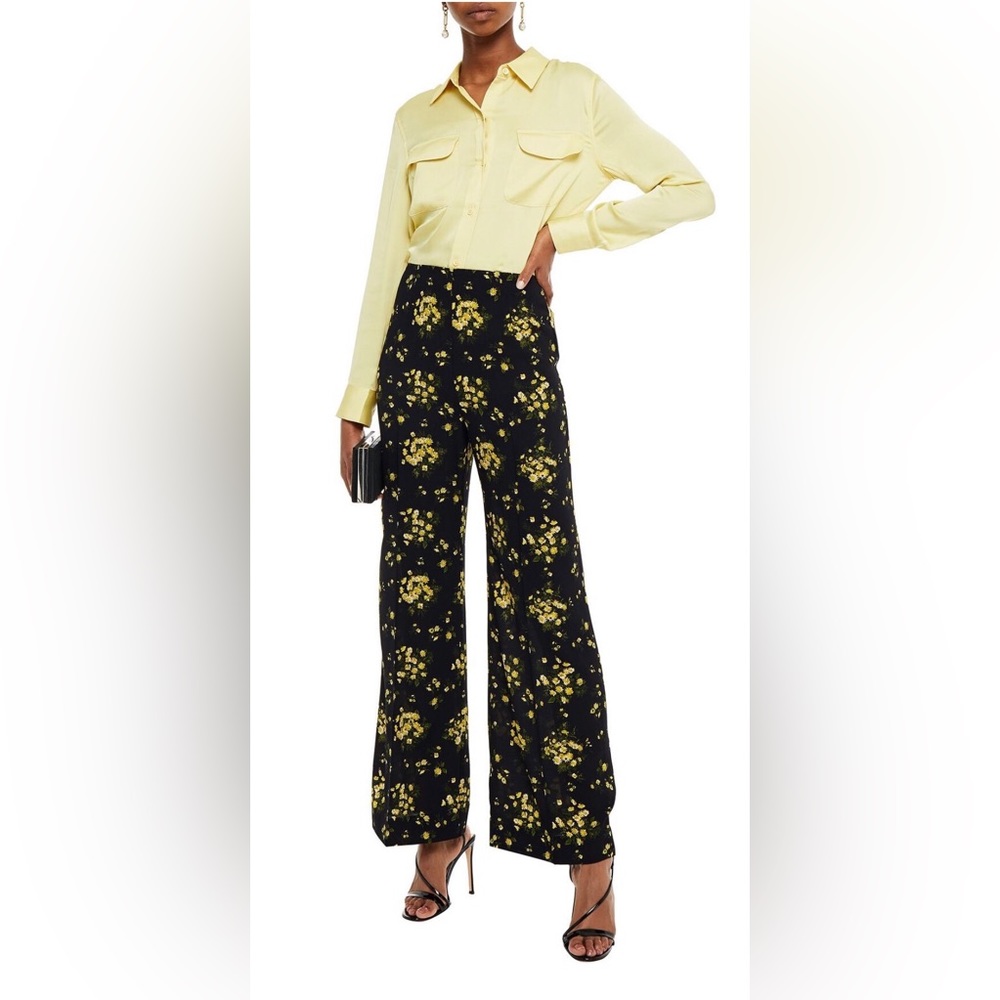 EMILIA WICKSTEAD Hullinie floral-print georgette wide-leg pants